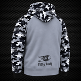 Performance Softshell Fishing Hoodie = Grey / Skull Cam